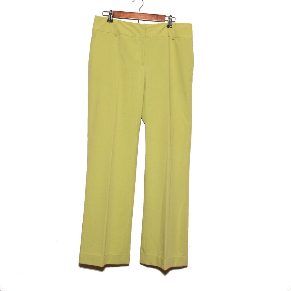 Nygard Connection Cuffed Hem Pants Size 12 Green Wide waistband